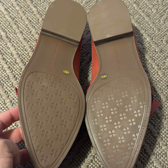 Lucky Brand Abelle Loafer Bossa Nova Red Leather SZ-8.5 Bow Slip On EUC Flats - Picture 10 of 10